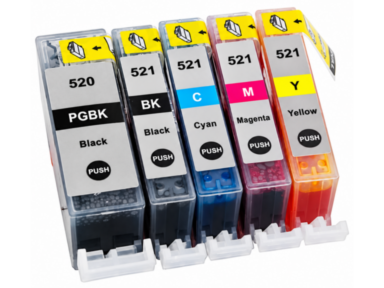 Canon PGI-520 CLI-521 Muadil Kartuş 5 Renk Set – iP3600 iP4600 iP4700 MP540 MP550 MP560 MP620 MP630 MP640 MX860 MX870 Uyumlu