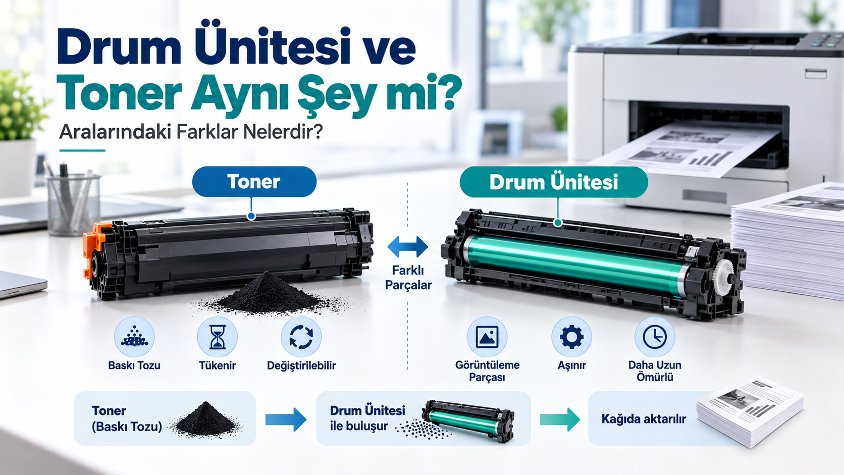 Drum Ünitesi ve Toner Aynı Şey mi? Aralarındaki Farklar Nelerdir?